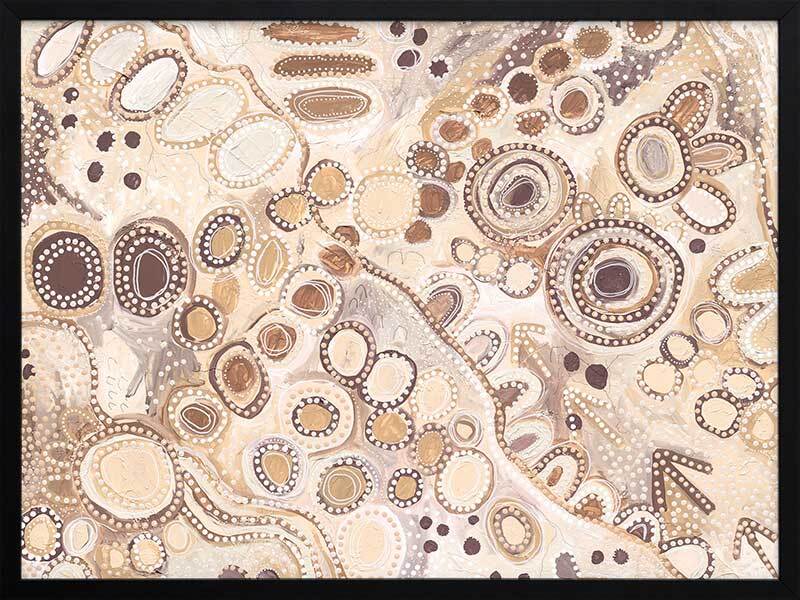 Ngu-Nha Neutral Brown Framed Art Print