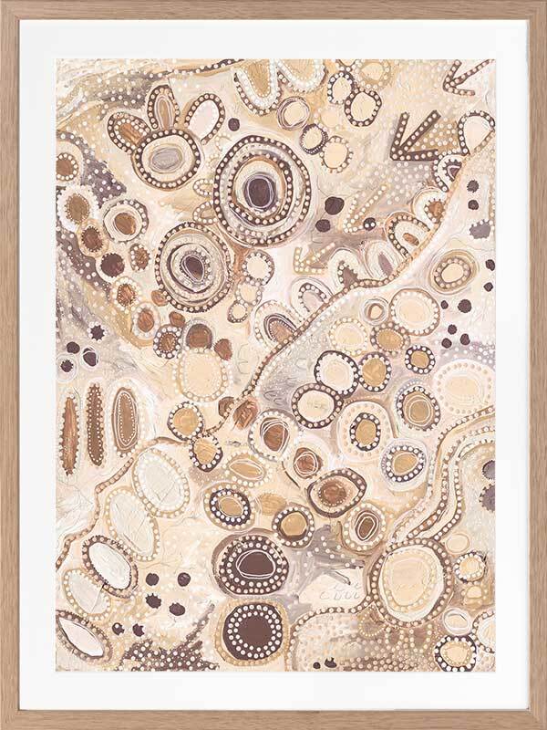 Ngu-Nha Neutral Brown Framed Art Print