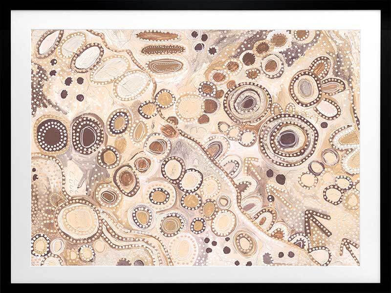 Ngu-Nha Neutral Brown Framed Art Print