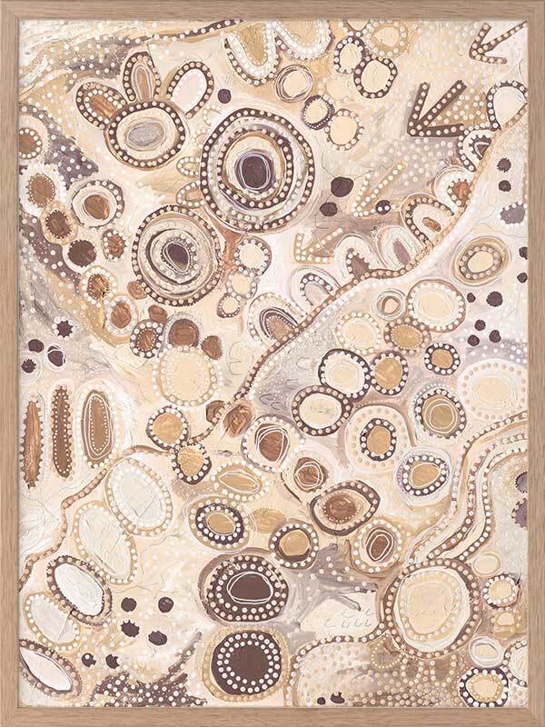 Ngu-Nha Neutral Brown Framed Art Print