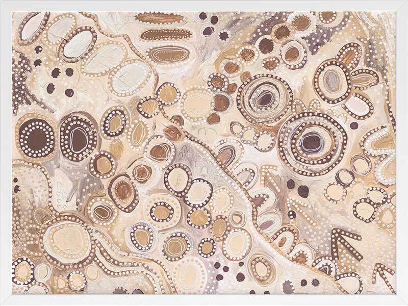 Ngu-Nha Neutral Brown Framed Art Print