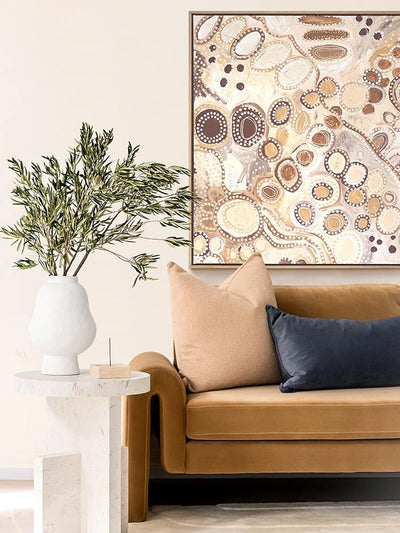 Ngu-Nha Neutral Brown Canvas Art Print | Lifestyle