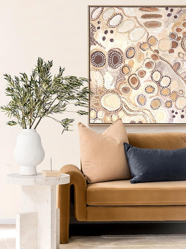 Ngu-Nha Neutral Brown Canvas Art Print | Lifestyle