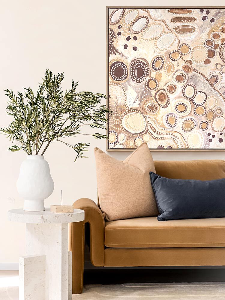 Ngu-Nha Neutral Brown Canvas Art Print | Lifestyle