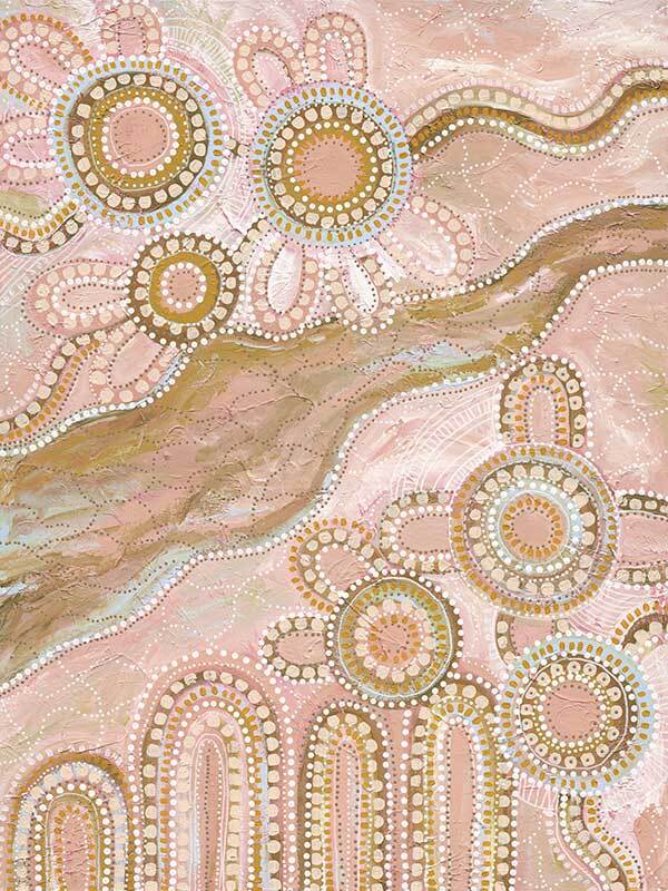 Bila III Blush Pink - Stretched Canvas - 100x75 - Portrait - Sale