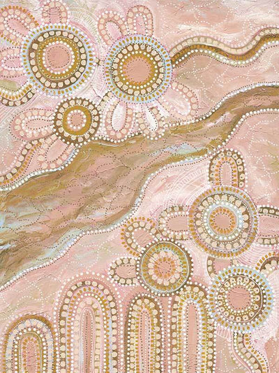 Bila III Blush Pink - Stretched Canvas - 100x75 - Portrait - Sale