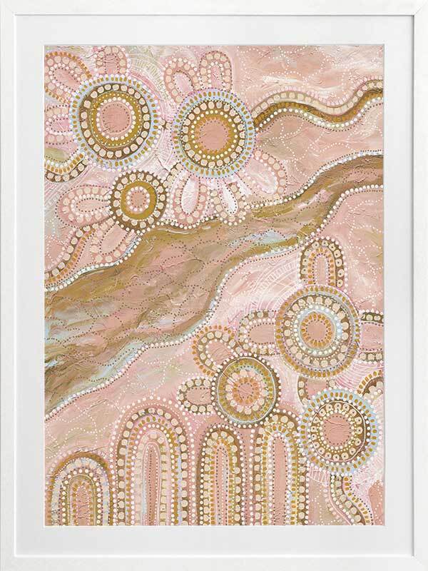 Bila III Blush Pink Framed Art Print