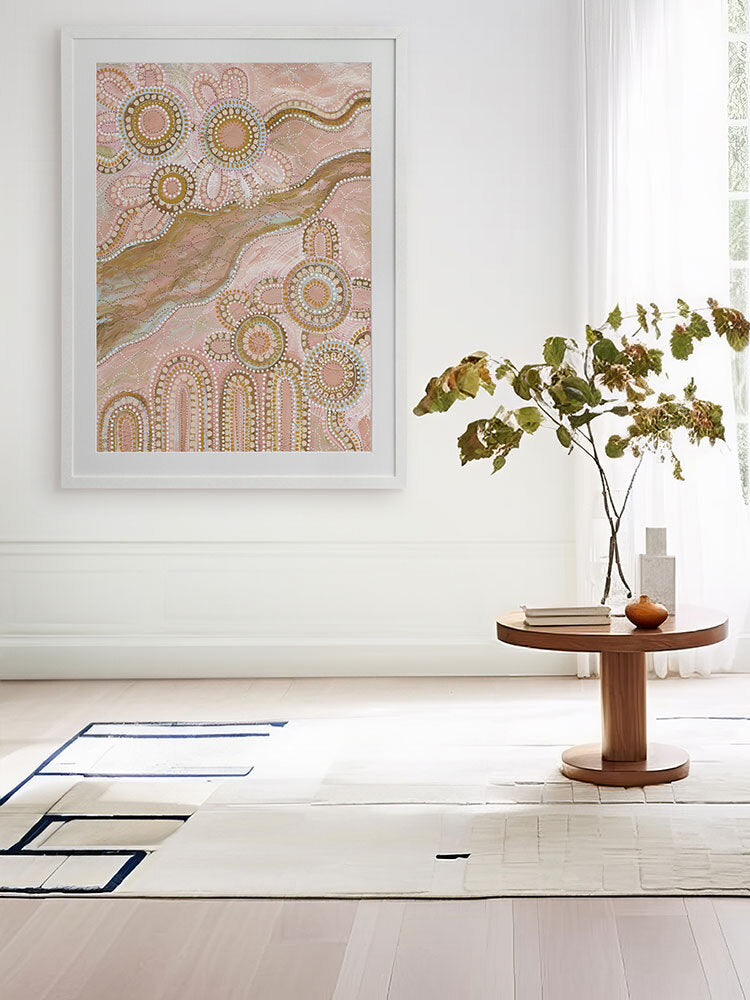 Bila III Blush Pink Framed Art Print | Lifestyle