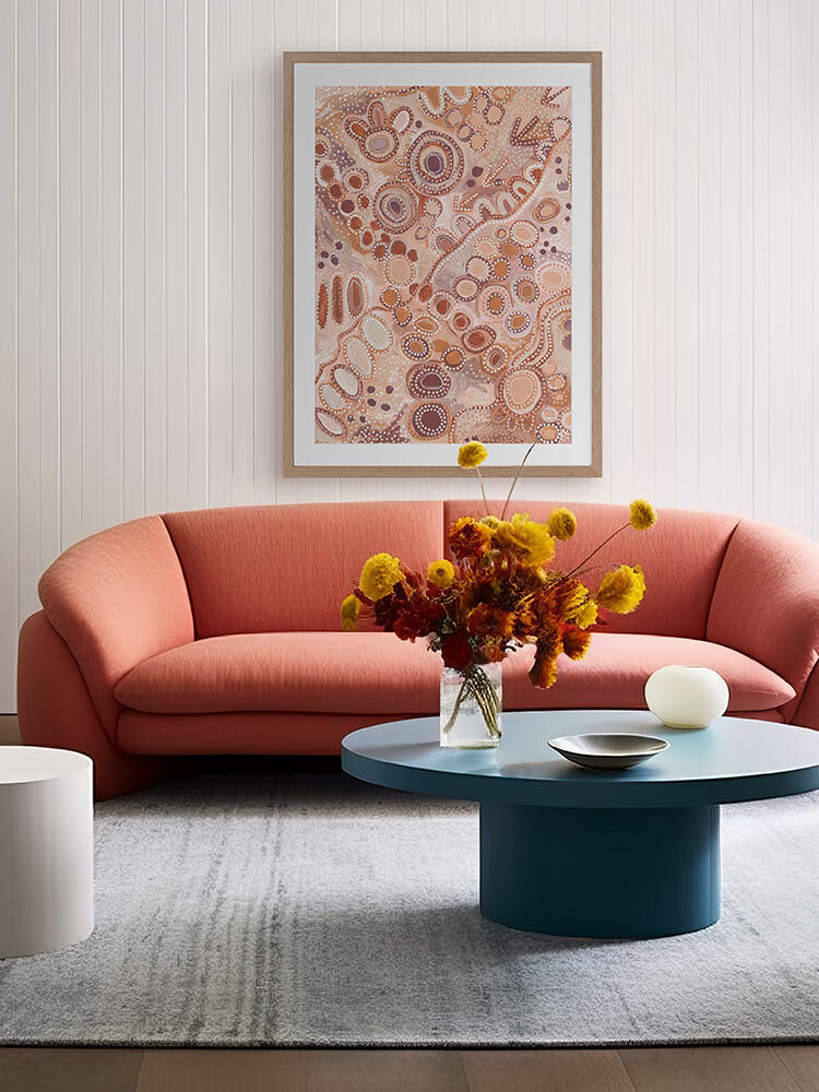 Ngu-Nha Warm Neutral Framed Art Print | Lifestyle