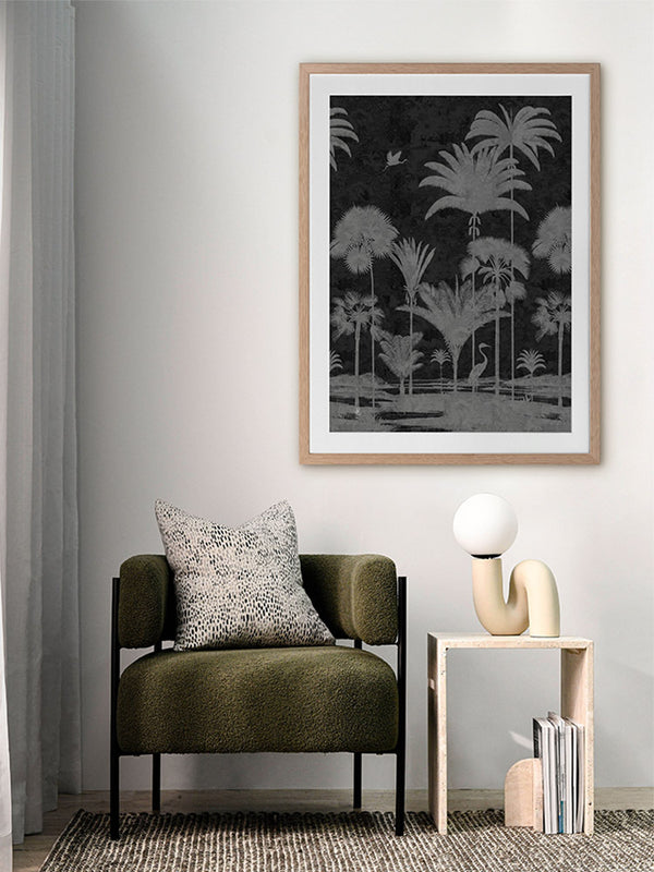 Shadow Palms Black and White I Framed Art Print | Lifestyle