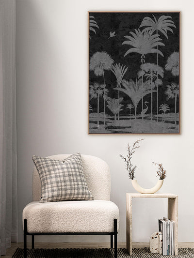 Shadow Palms Black and White I Canvas Art Print | Lifestyle