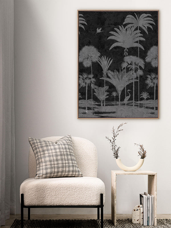 Shadow Palms Black and White I Canvas Art Print | Lifestyle
