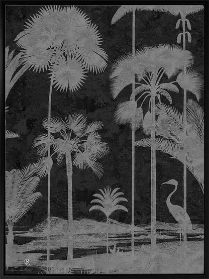 Shadow Palms Black and White II Canvas Art Print