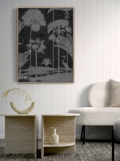 Shadow Palms Black and White II Canvas Art Print