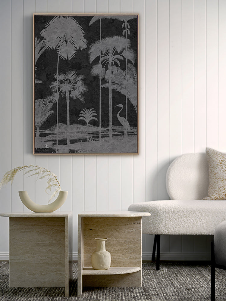 Shadow Palms Black and White II Canvas Art Print | Lifestyle