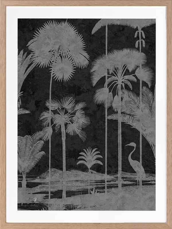 Shadow Palms Black and White II Framed Art Print