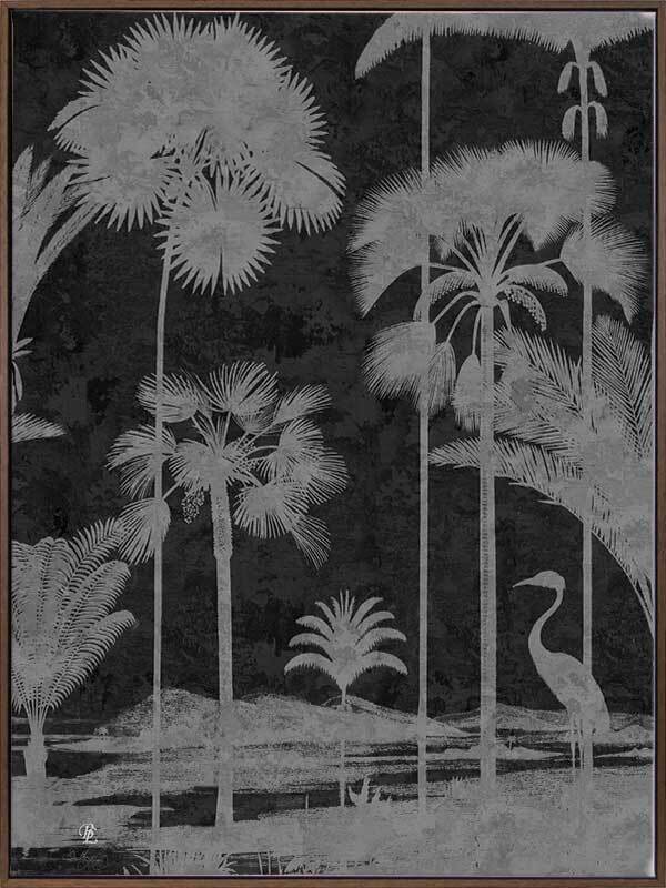 Shadow Palms Black and White II Canvas Art Print