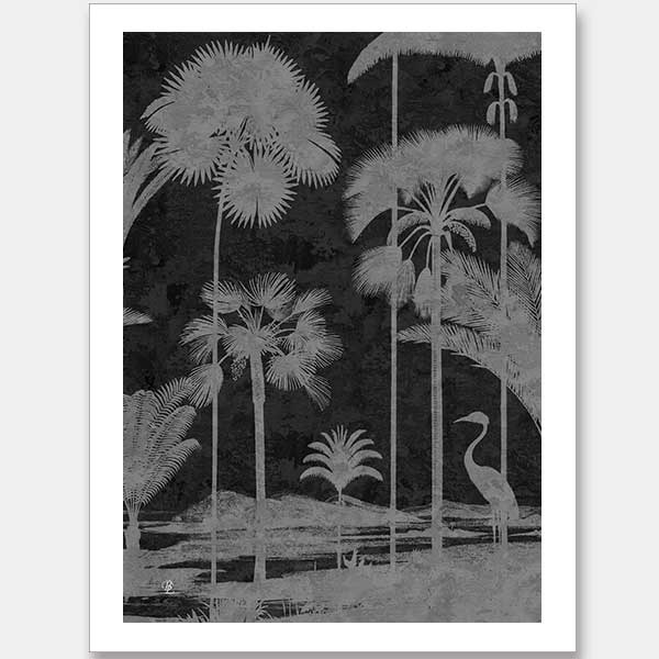 Shadow Palms Black and White II Unframed Art Print