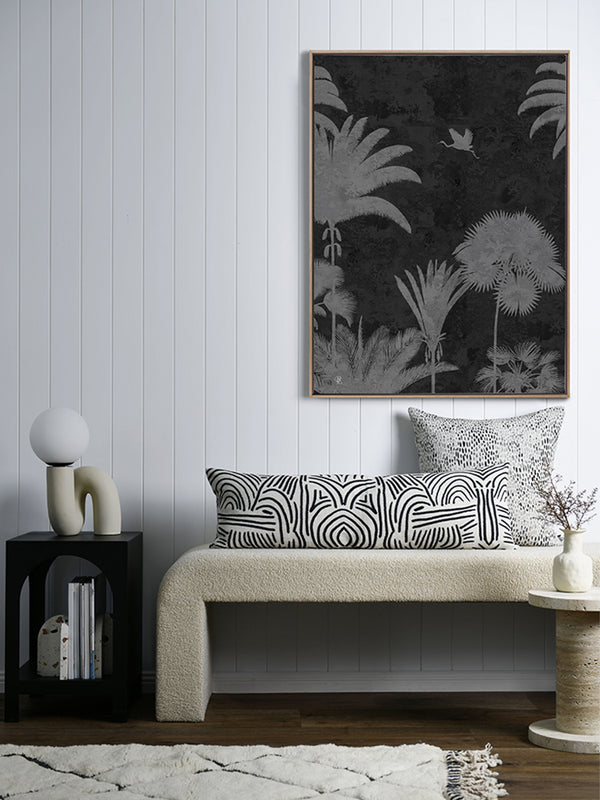 Shadow Palms Black and White III Canvas Art Print | Lifestyle