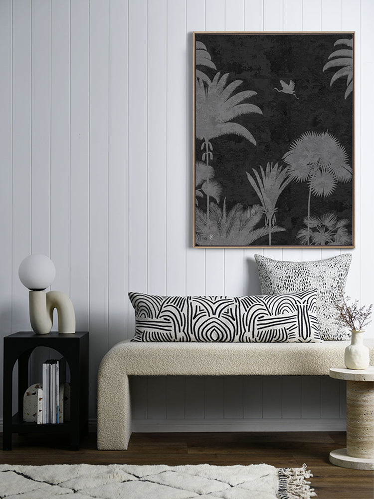 Shadow Palms Black and White III Canvas Art Print | Lifestyle