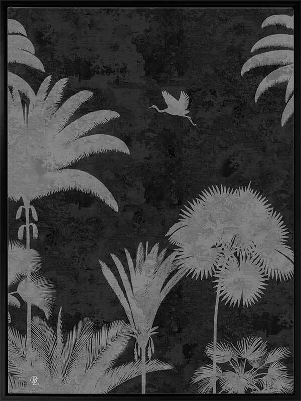 Shadow Palms Black and White III Canvas Art Print