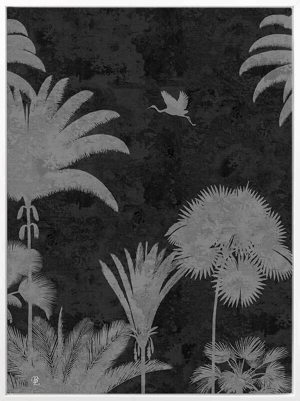 Shadow Palms Black and White III Canvas Art Print