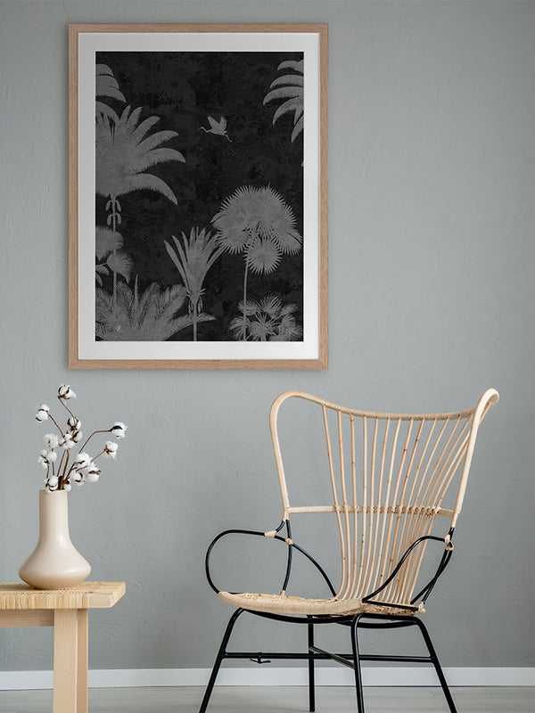 Shadow Palms Black and White III Framed Art Print | Lifestyle
