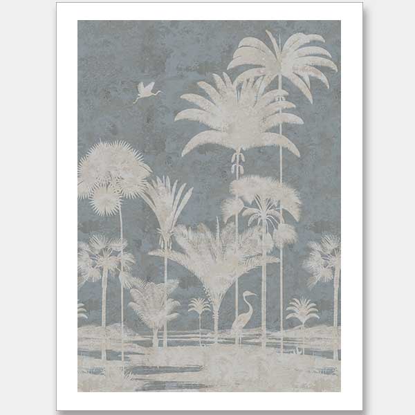 Shadow Palms Blue I Unframed Art Print