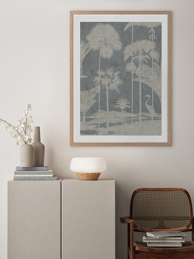 Shadow Palms Blue II Framed Art Print | Lifestyle