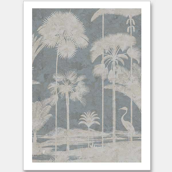 Shadow Palms Blue II Unframed Art Print