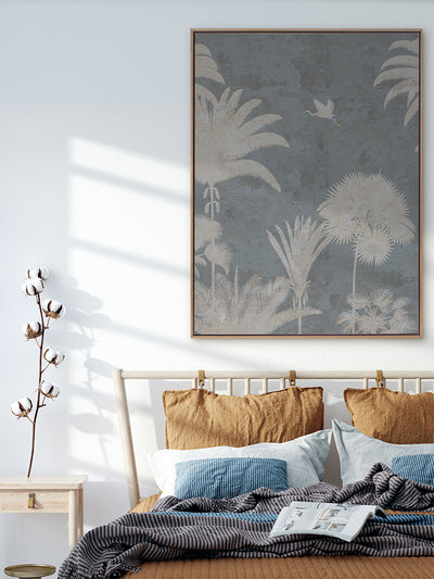 Shadow Palms Blue III Canvas Art Print | Lifestyle