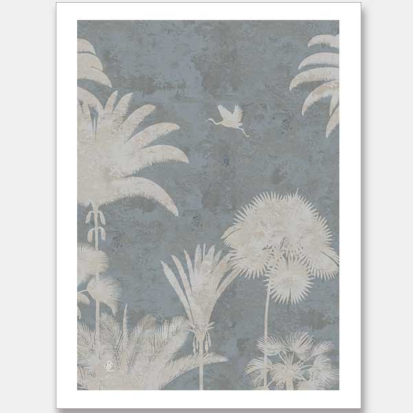 Shadow Palms Blue III Unframed Art Print