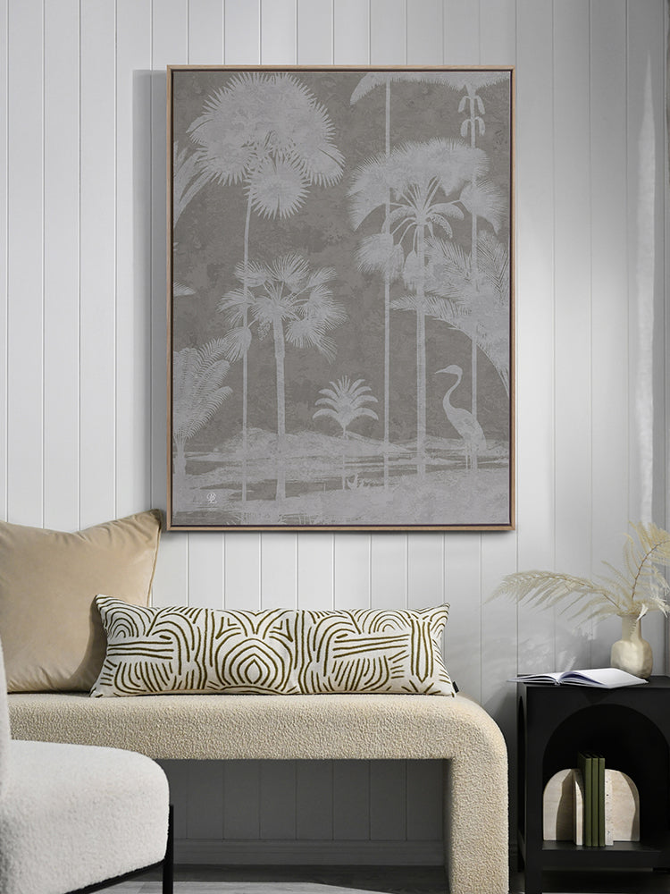 Shadow Palms Beige II Canvas Art Print | Lifestyle
