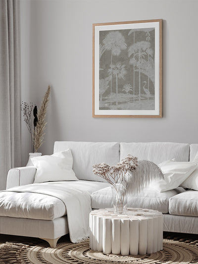 Shadow Palms Beige II Framed Art Print | Lifestyle