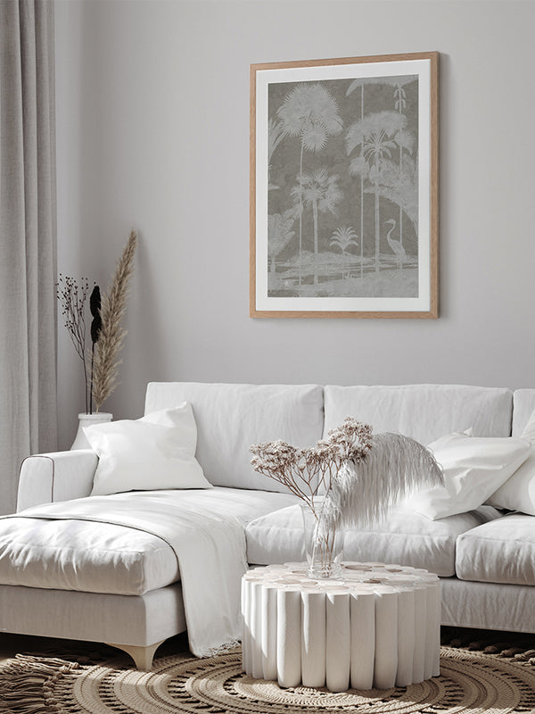 Shadow Palms Beige II Framed Art Print | Lifestyle