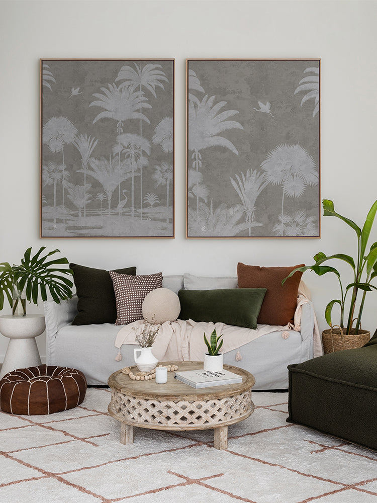 Shadow Palms Beige III Canvas Art Print | Lifestyle