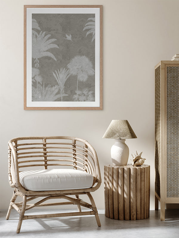 Shadow Palms Beige III Framed Art Print | Lifestyle