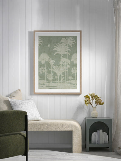 Shadow Palms Mint I Framed Art Print | Lifestyle