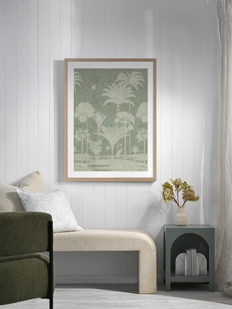 Shadow Palms Mint I Framed Art Print | Lifestyle