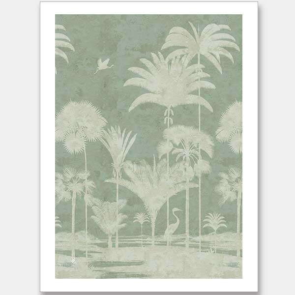 Shadow Palms Mint I Unframed Art Print