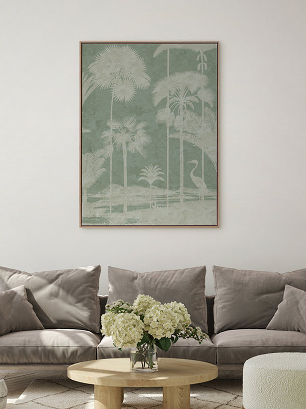 Shadow Palms Mint II Canvas Art Print | Lifestyle