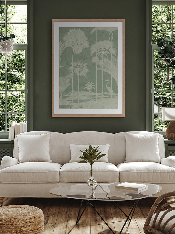 Shadow Palms Mint II Framed Art Print | Lifestyle
