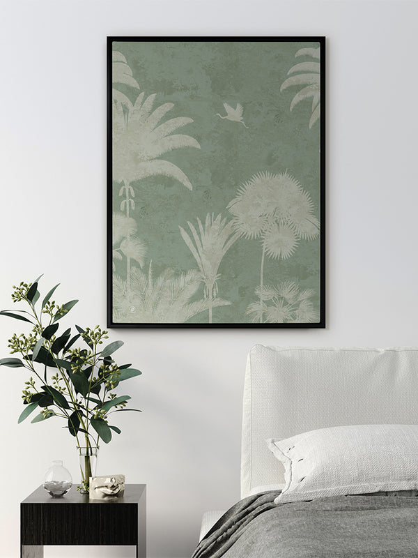 Shadow Palms Mint III Canvas Art Print | Lifestyle