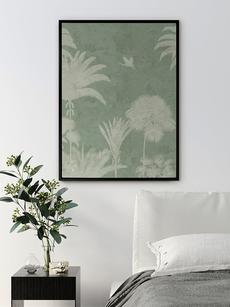 Shadow Palms Mint III Canvas Art Print | Lifestyle