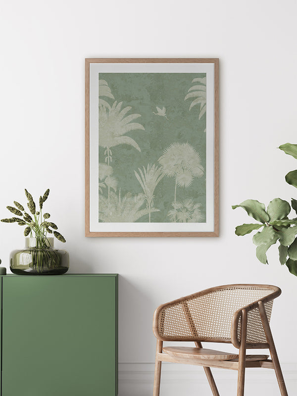 Shadow Palms Mint III Framed Art Print | Lifestyle