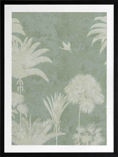 Shadow Palms Mint III Framed Art Print