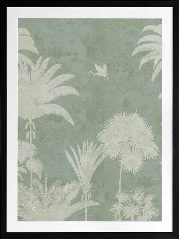 Shadow Palms Mint III Framed Art Print