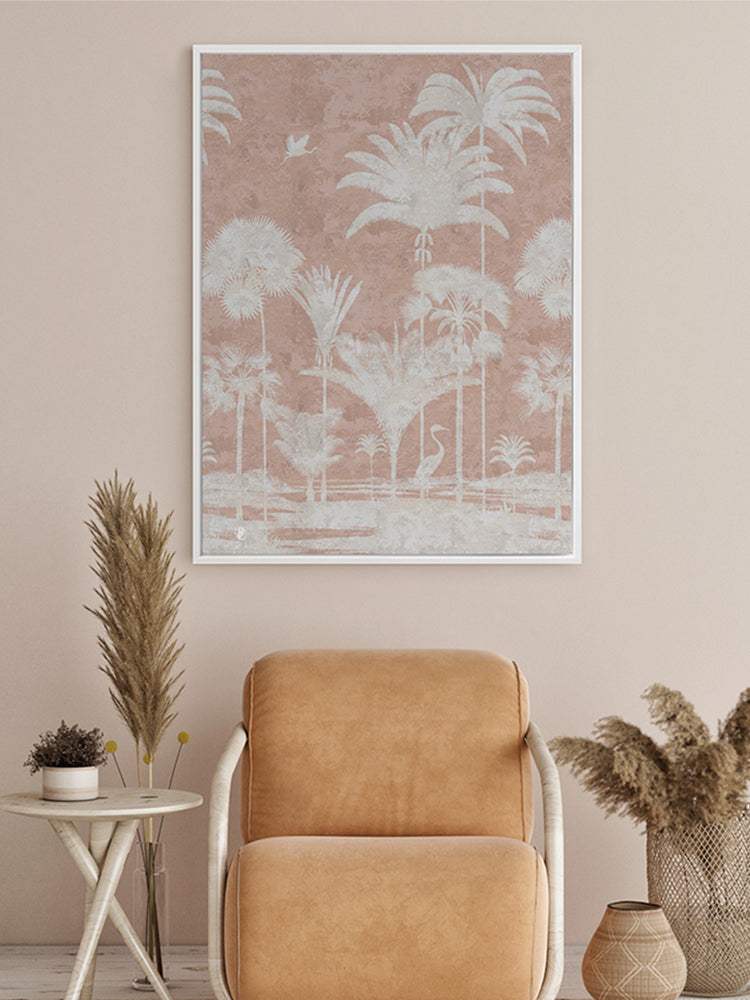Shadow Palms Pink I Canvas Art Print | Lifestyle