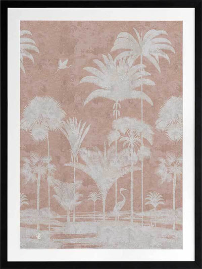 Shadow Palms Pink I Framed Art Print