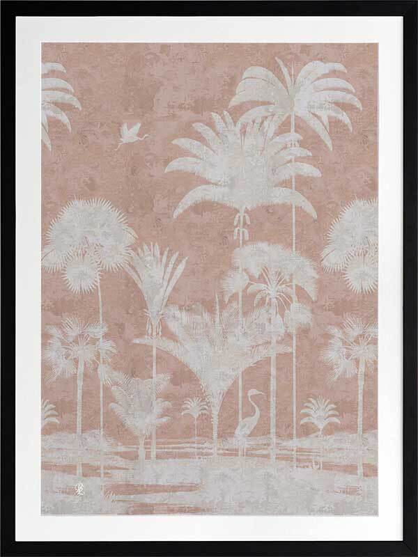 Shadow Palms Pink I Framed Art Print